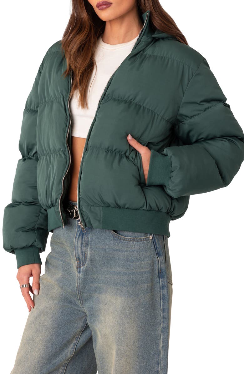 EDIKTED Frosty Hooded Puffer Jacket, Alternate, color,