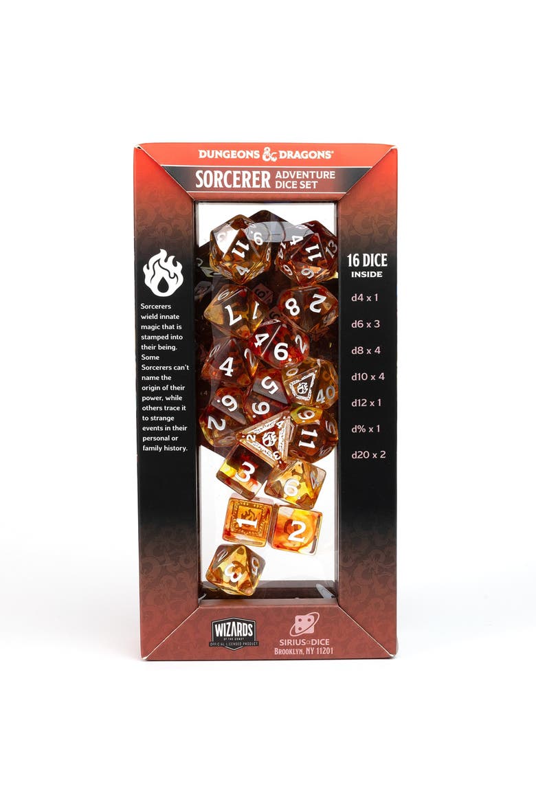 D&D Adventure Dice Sorcerer Orange, 16Pc Rpg Set, Alternate, color, Orange