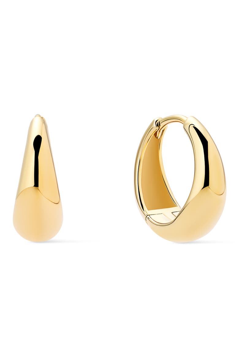 Nate Teardrop Hoop Earrings, Main, color, YELLOW GOLD / CLEAR