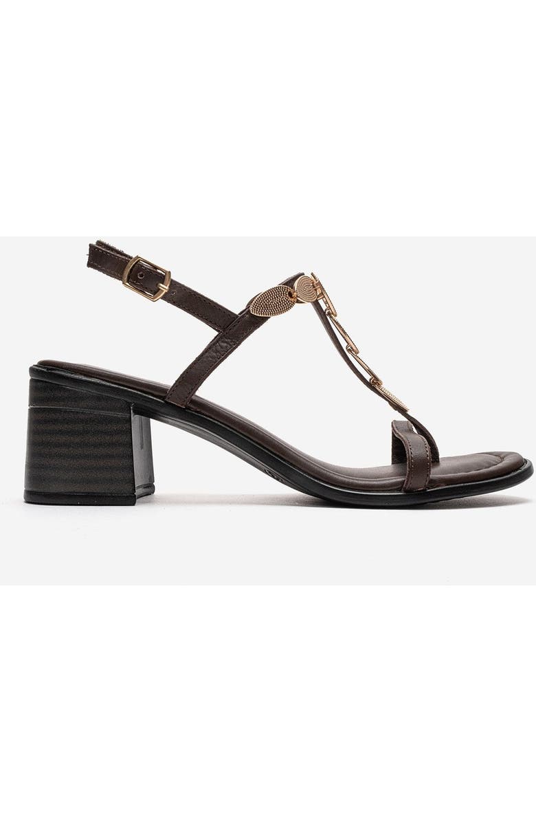 Forever & Always Shoes Serona Leather Block Heel Sandal, Alternate, color, Brown