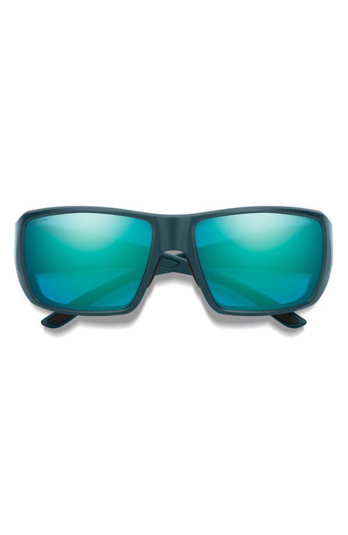 Smith Guide's Choice 62mm Polarized Oversize Wraparound Sunglasses In Blue