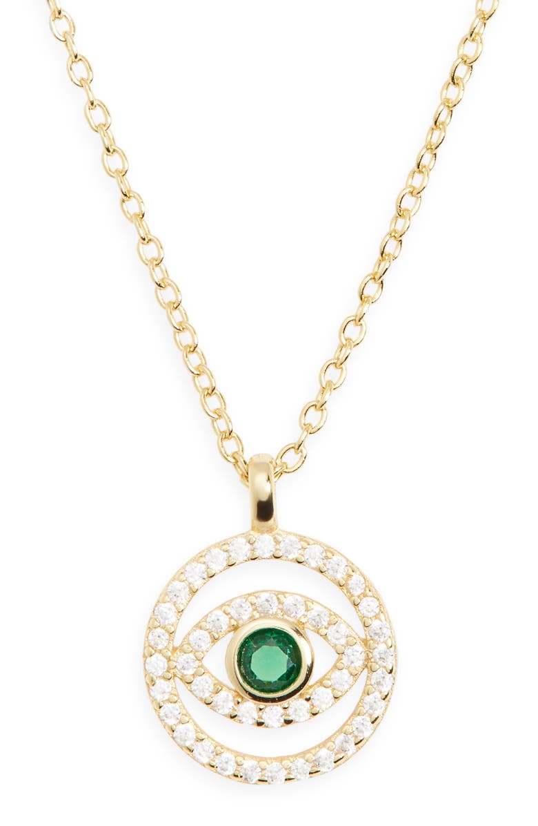 ARGENTO VIVO Evil Eye Pendant Necklace, Main, color, Gold