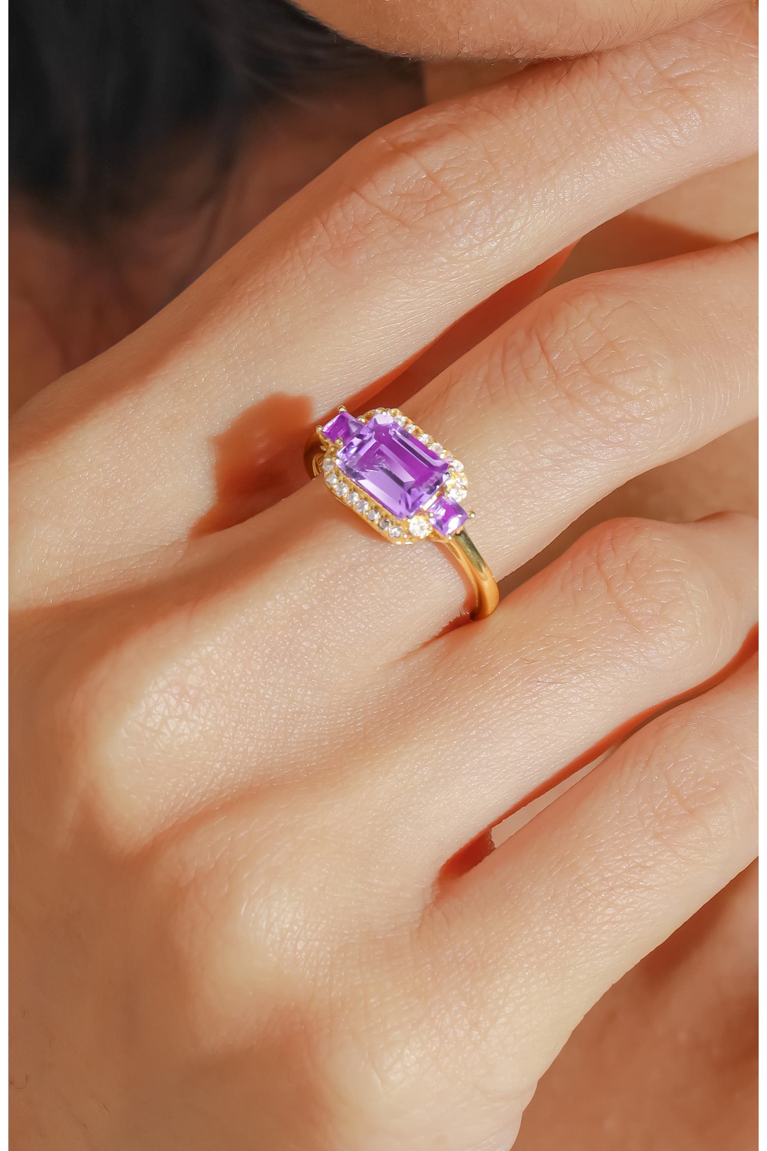 Halo Frame Multi Gemstone Ring (Women) | Nordstromrack