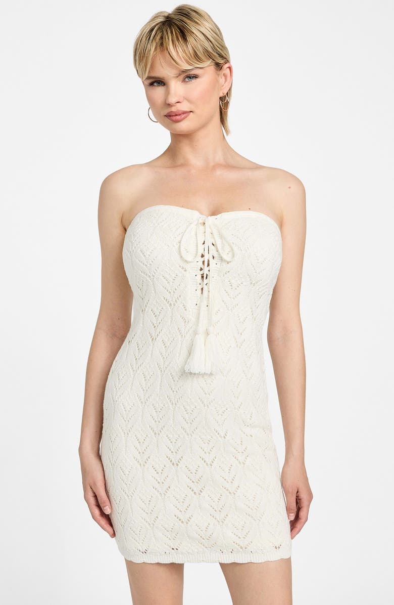 GUESS Isabella Strapless Sweater Dress, Alternate, color,