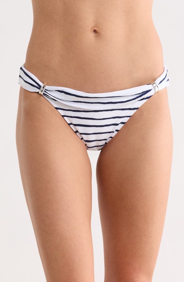 ViX Paula Hermanny Symphonie Stripe Bikini Bottoms, Main, color, Tanga