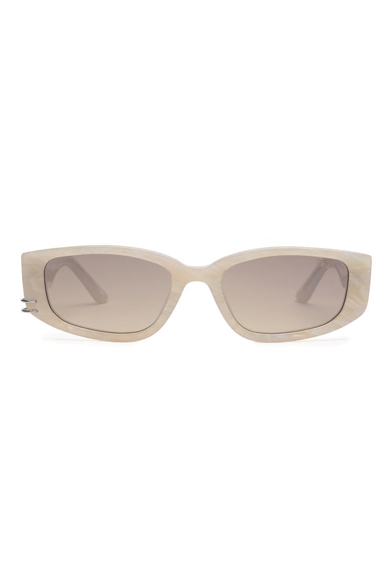 Cuffed 53mm Square Sunglasses, Main, color, LIMESTONE / AMBER / SILVER