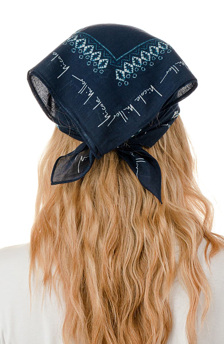 Nicole Miller Tie Dye Bandana, Alternate, color, Navy