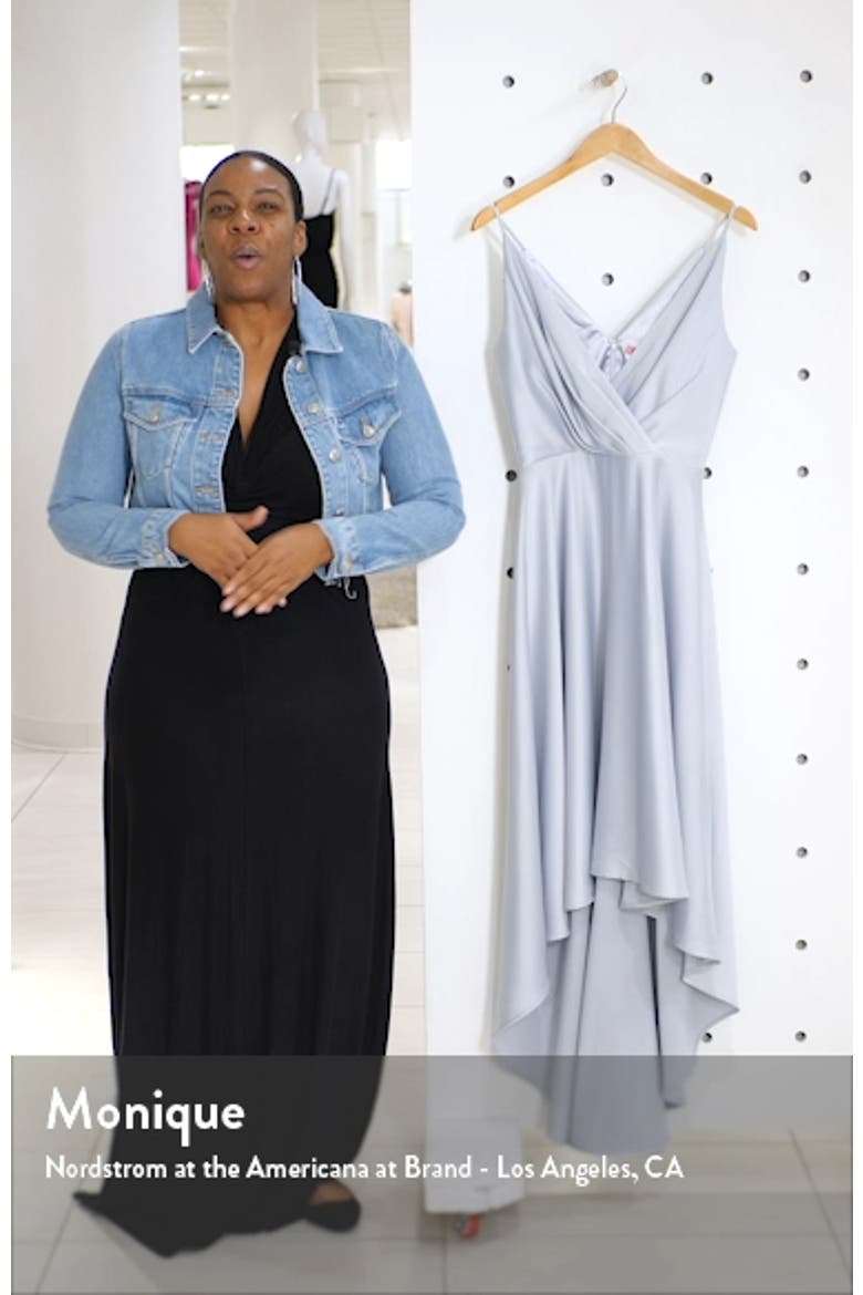 Ivy Surplice High/Low Satin Gown video