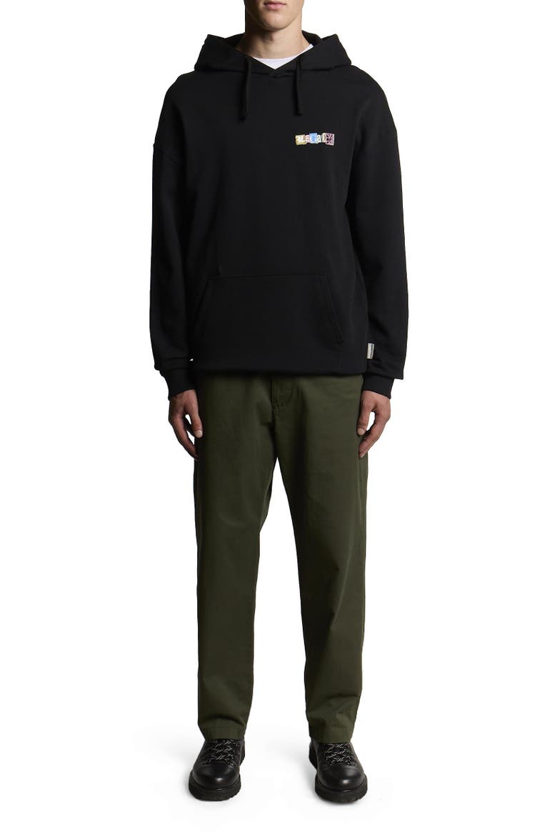 Bold Letters Long Sleeve Graphic Hoodie, Alternate, color, Jet Black