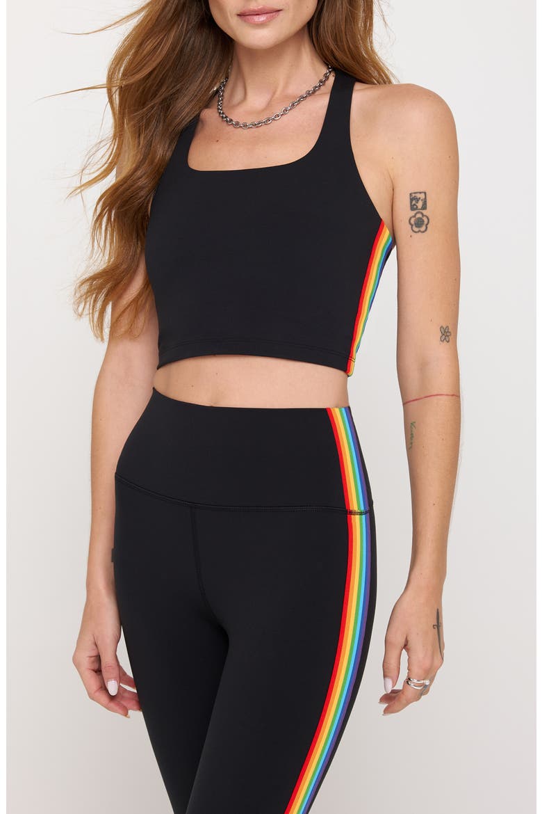 Rainbow Shakti Square Neck Crop Tank Top, Main, color, BLACK