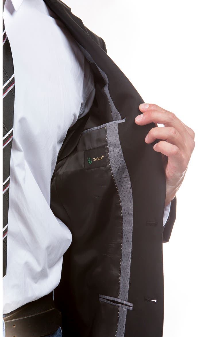 Solid Two Button Notch Lapel Suit Separate Jacket, Alternate, color, BLACK