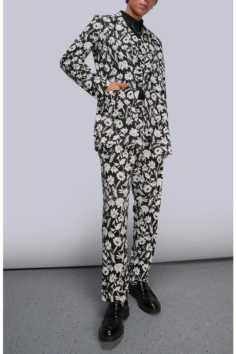 The Empower Double Breasted Blazer, Alternate, color, Monochrome Floral Black