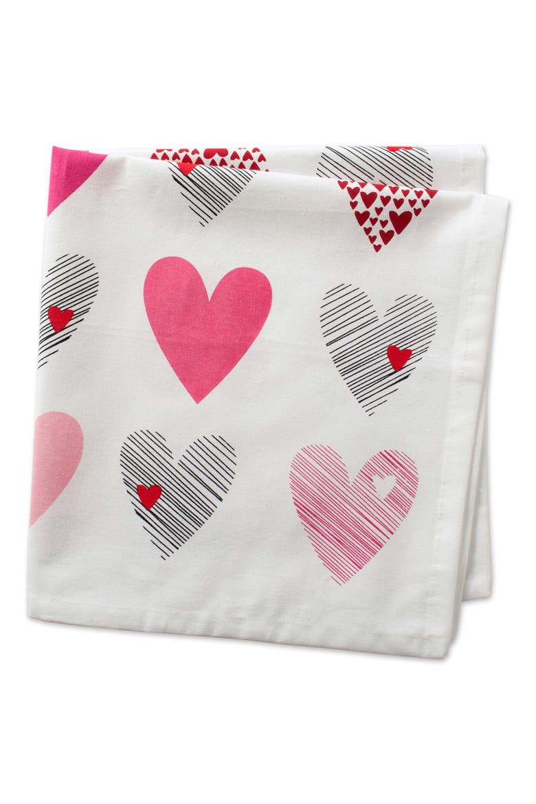 Hearts Collage Print Napkin Set/6, Alternate, color, Hearts Collage Print