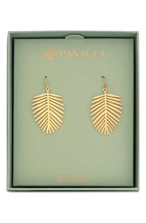 Palm Leaf Drop Earrings