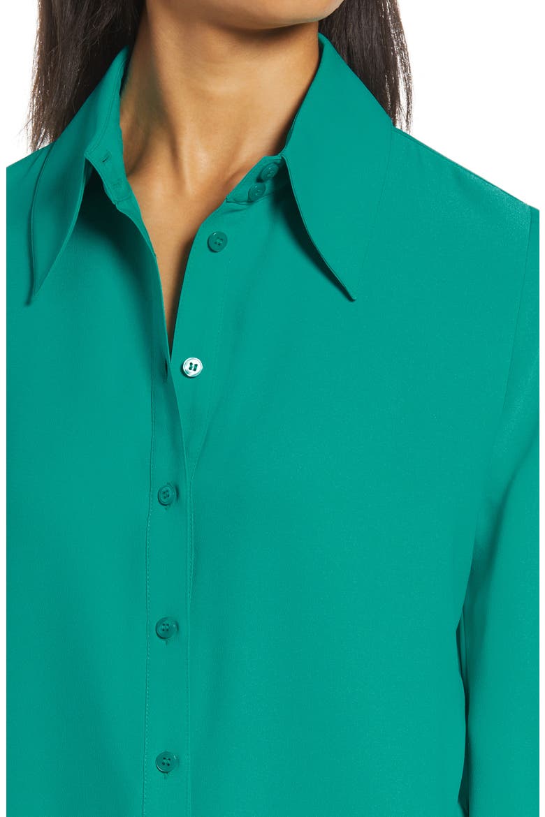 x Atlantic-Pacific Puff Sleeve Button-Up Shirt, Alternate, color, TEAL LAPIS