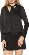 Alexia Admor Vienne Lace Trim Tie Neck Blouse