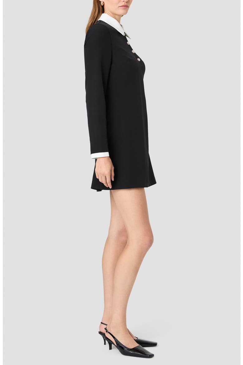 Echo Crepe Long Sleeve Dress, Alternate, color, BLACK/ WINTER WHITE