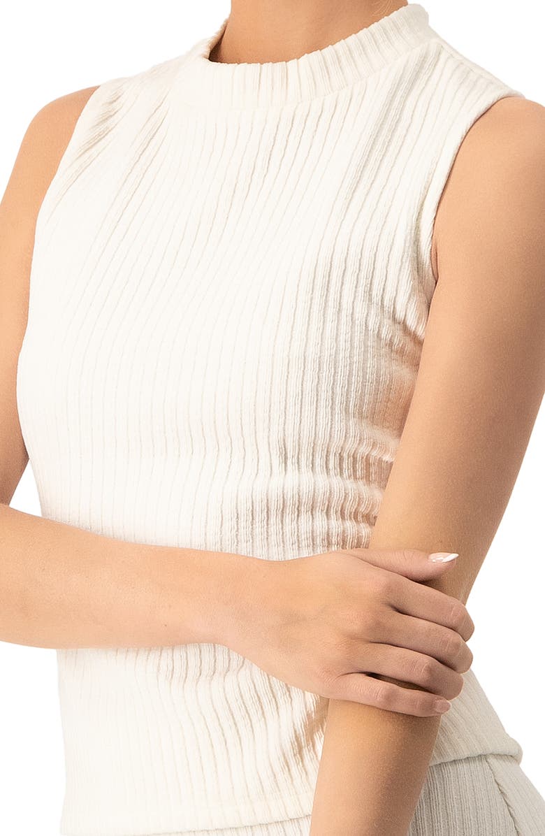 IVONNE Sleeveless Ribbed Crop Top, Alternate, color, Natural