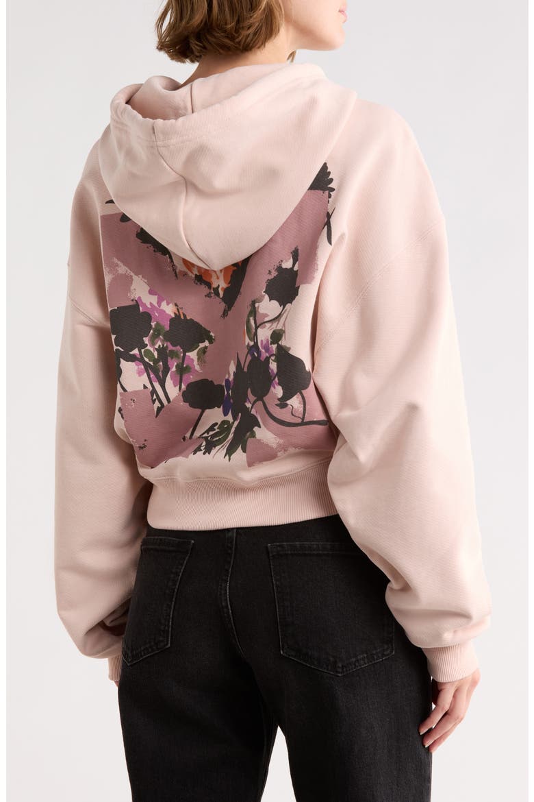 Crop Graphic Hoodie, Alternate, color, PEACH WHIP