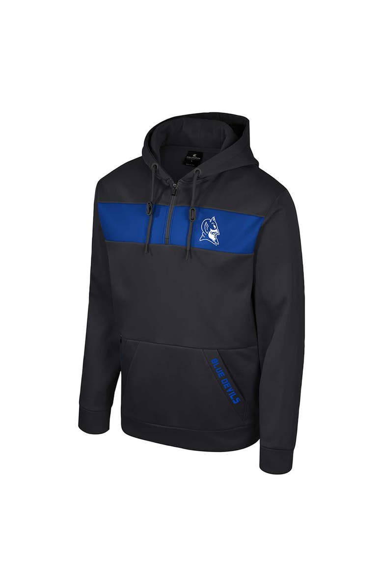 COLOSSEUM Men's Colosseum  Black Duke Blue Devils Quarter-Zip Hoodie, Alternate, color, 