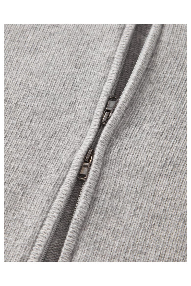 Graham Cashmere Blend Full Zip Sweater, Alternate, color, Light Gray