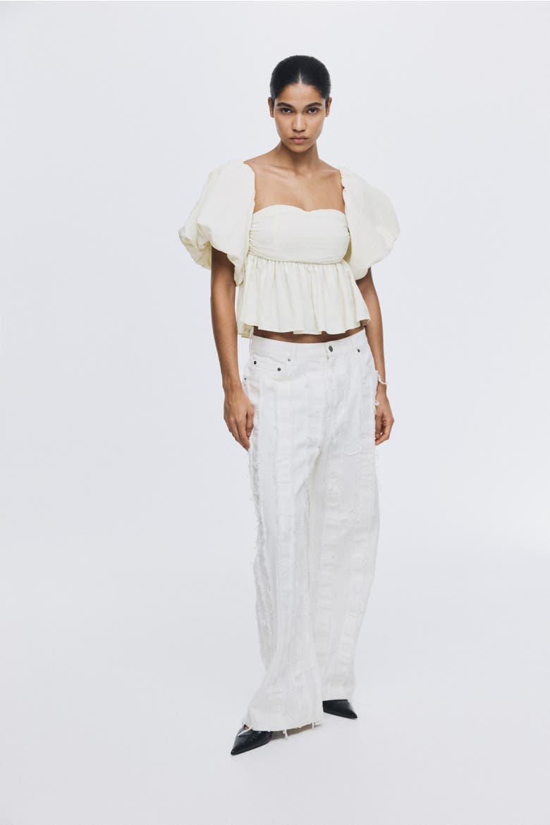 Off-the-shoulder Top, Alternate, color, Cream