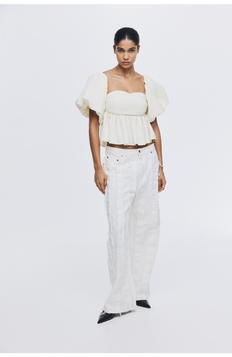 H&M Off-the-shoulder Top, Alternate, color, Cream