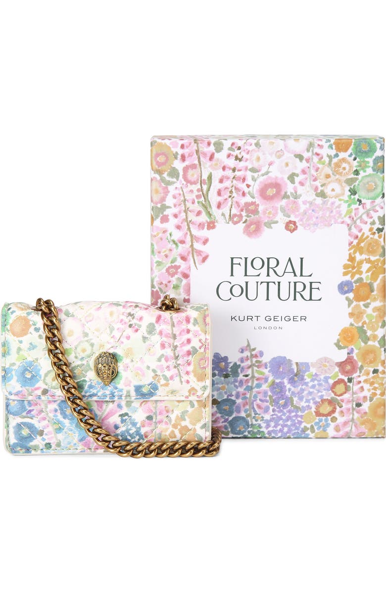 Kurt Geiger London Floral Couture Micro Kensington Floral Quilted Crossbody Bag, Alternate, color,