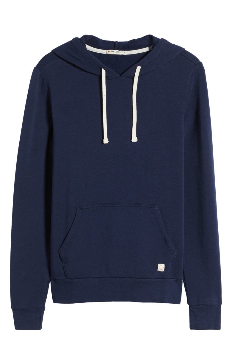 Marine Layer Cotton Blend Hoodie, Alternate, color, True Navy