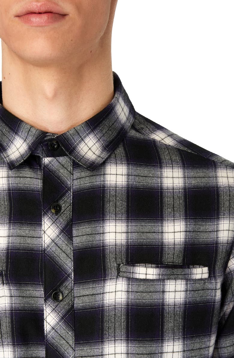 7 Diamonds Jasper Trim Fit Flannel Shirt, Alternate, color,