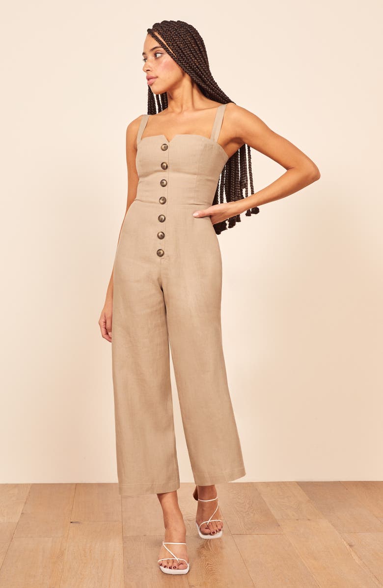 Reformation Kass Linen Jumpsuit, Alternate, color,
