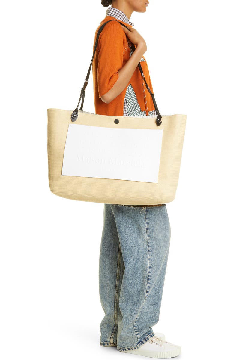 Maison Margiela Extra Large Woven Raffia Tote, Alternate, color,