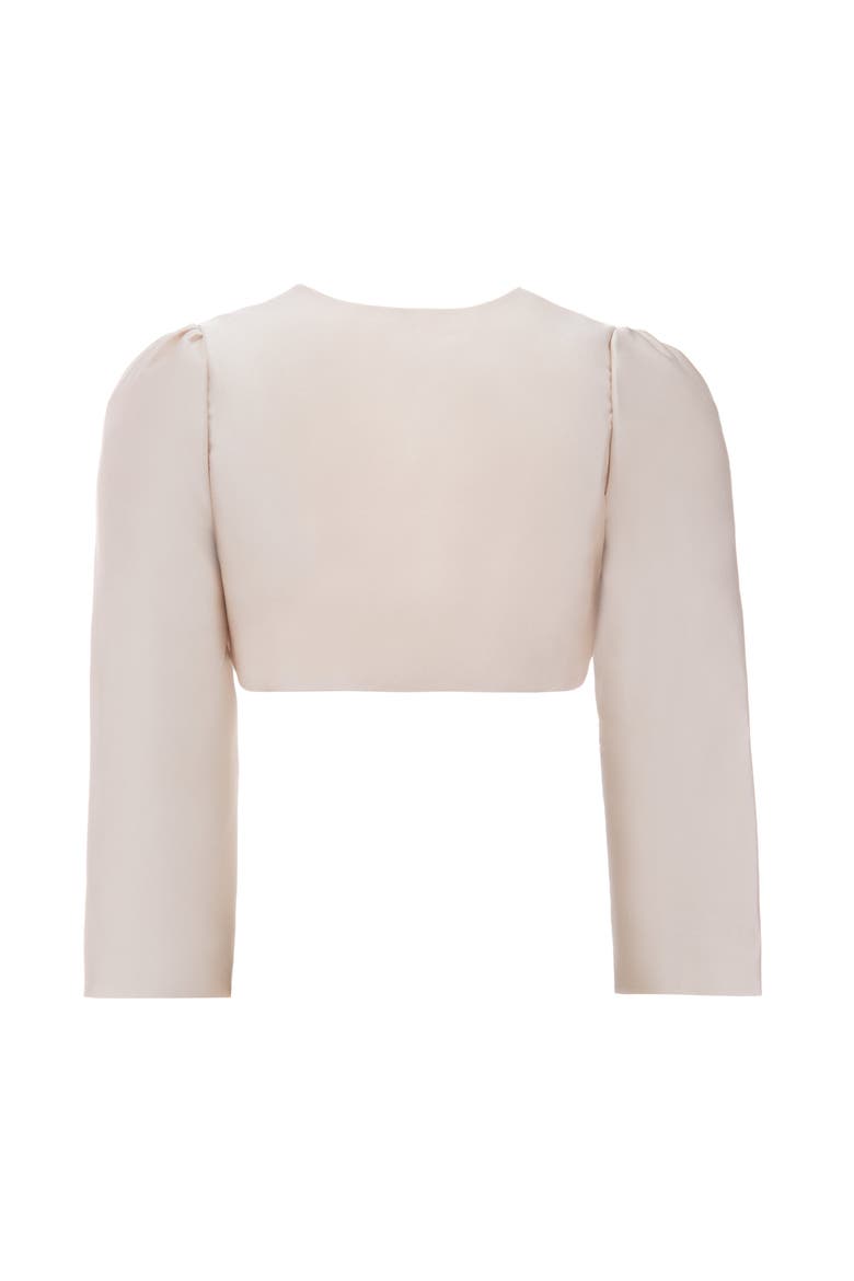 Cropped Satin Cardigan, Alternate, color, Champagne
