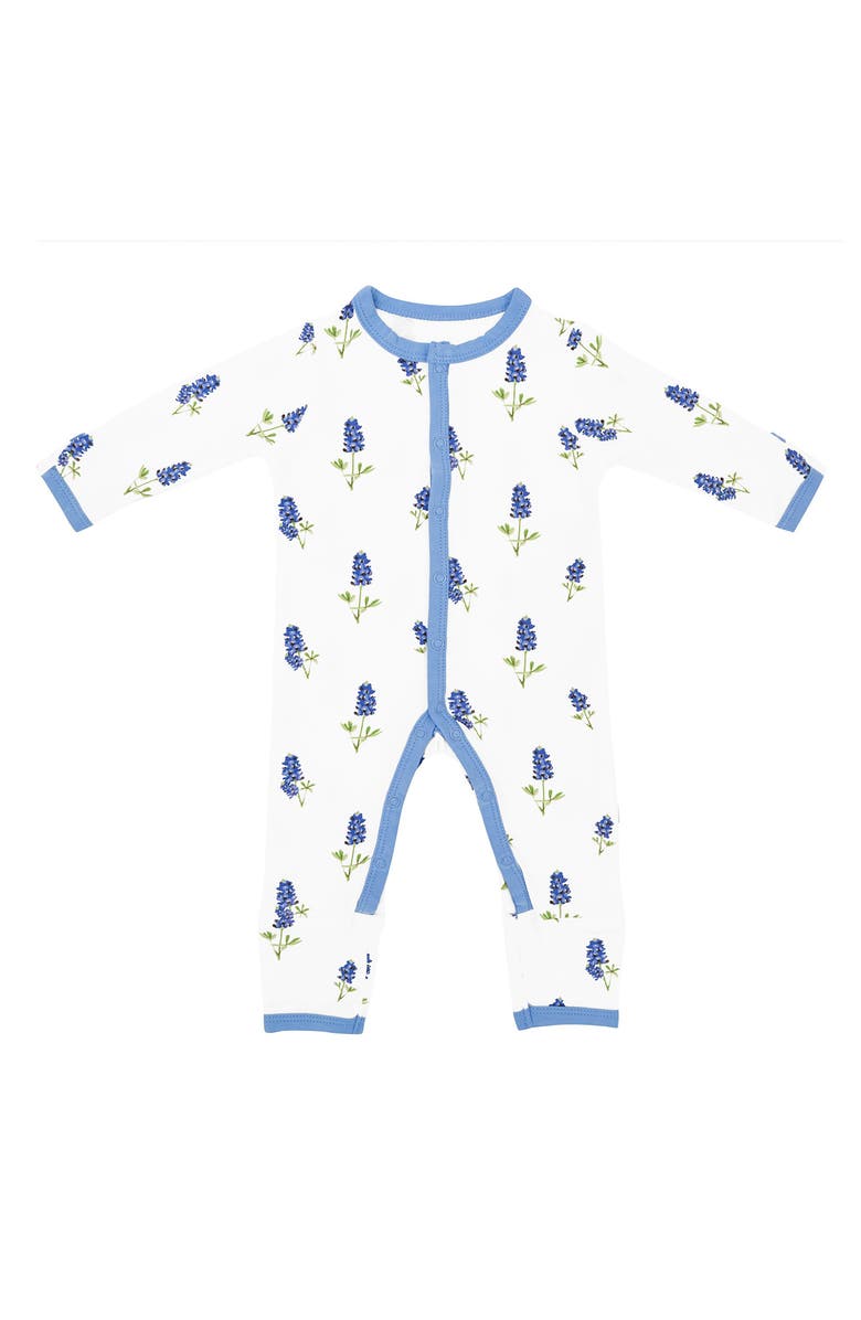 Kyte BABY Periwinkle Blue Bonnet Snap Romper, Main, color, 