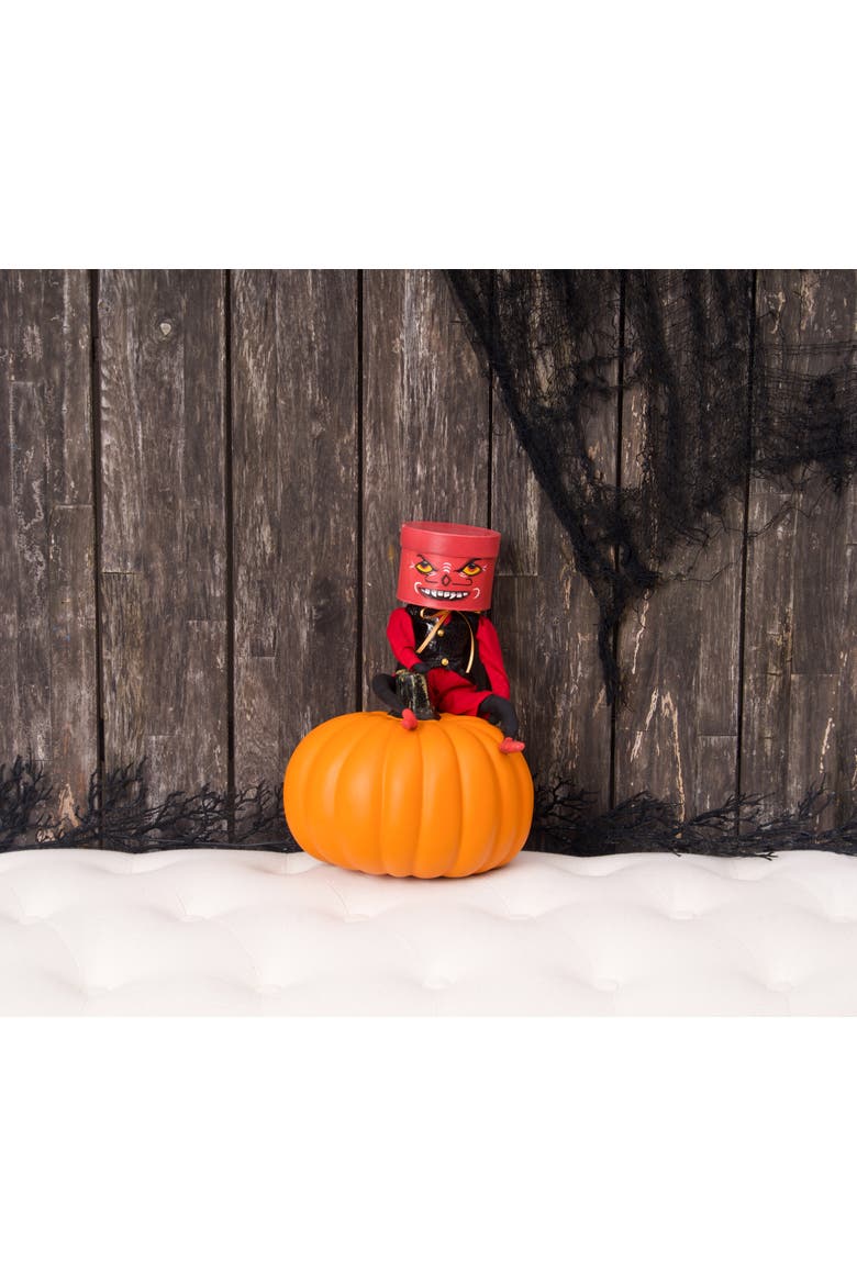 Gustavo Box Head Halloween Joe Spencer Gathered Traditions Figurine, Alternate, color, Red