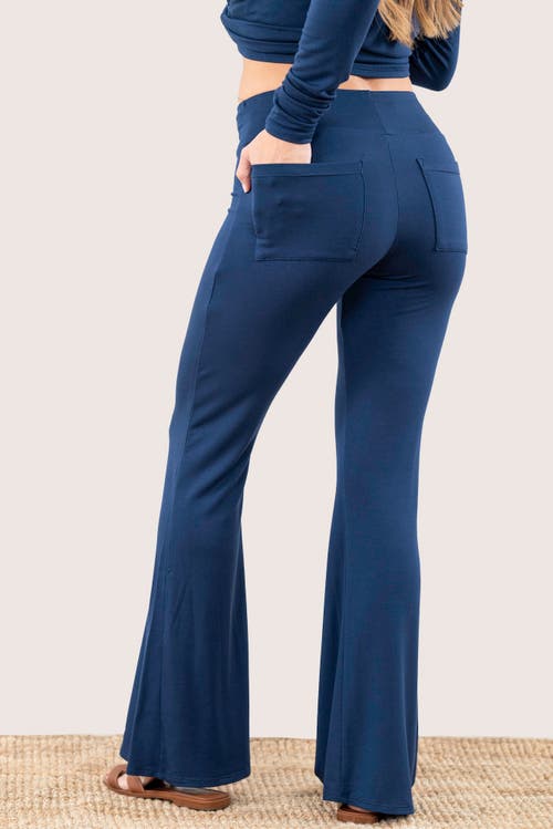 Jjwinks Butt, Seriously Petite Flare Lounge & Sleep Pants With Pockets In Navy