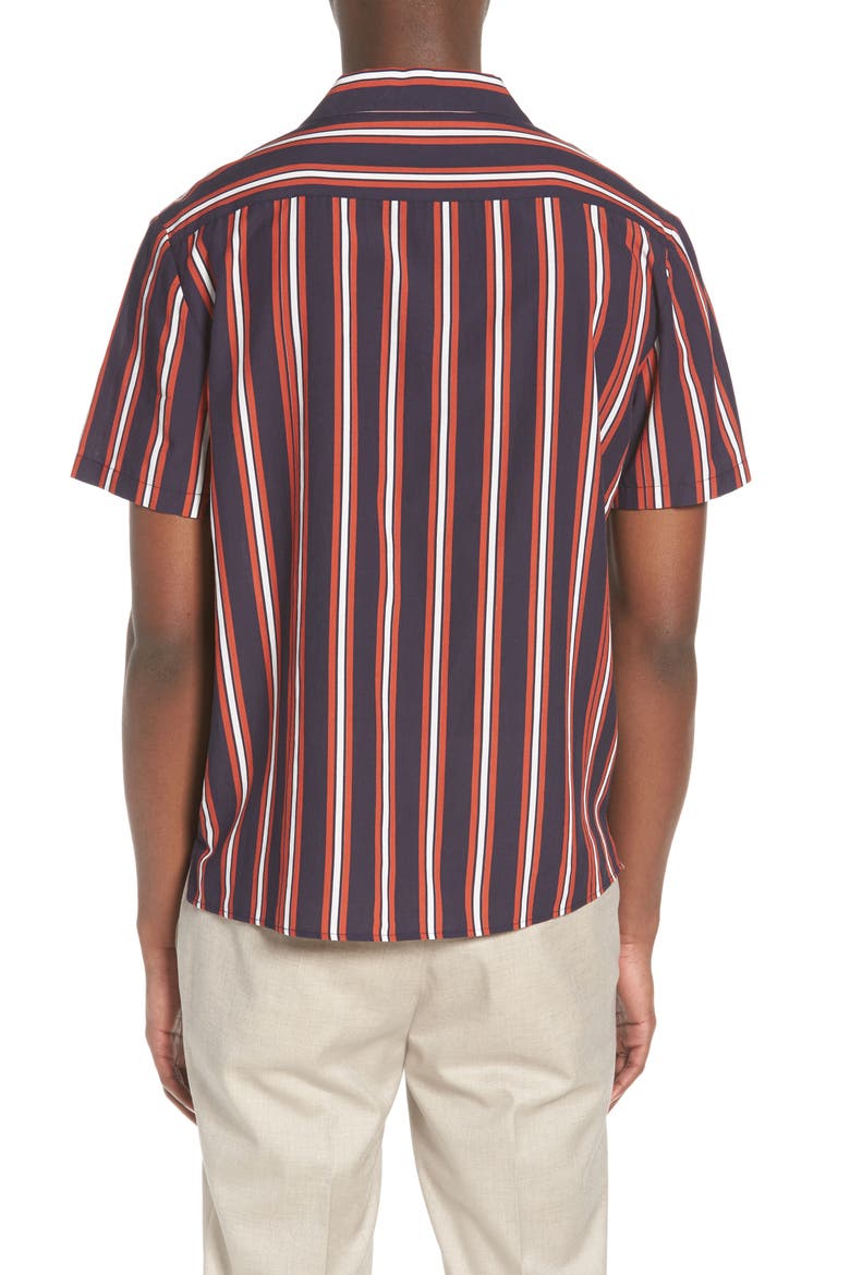 Stripe Camp Shirt, Alternate, color, NAVY MULTI