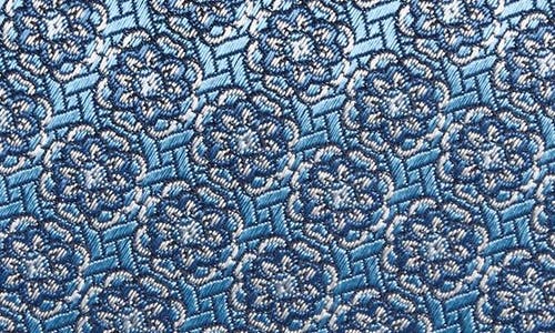 David Donahue Geometric Silk Tie In Blue