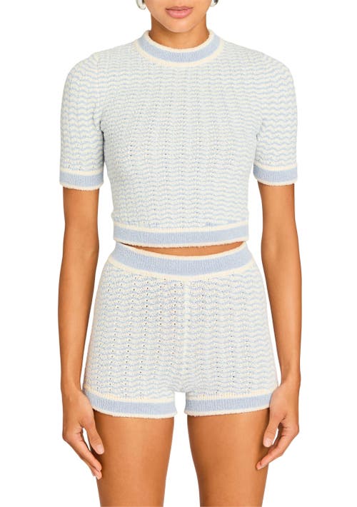 Ser.o.ya Clare Baby Tee In Ice Blue/eggshell