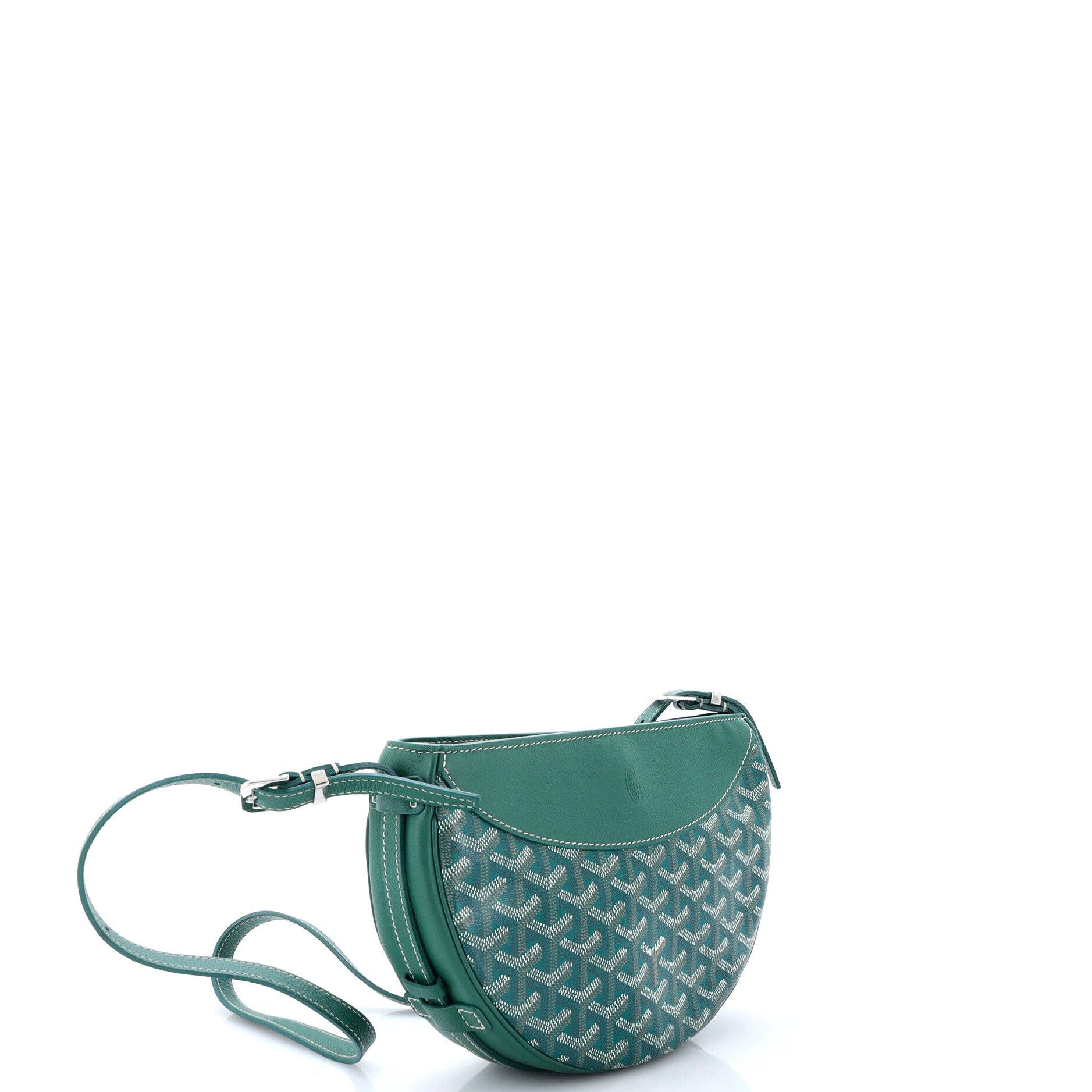 Hirondelle Shoulder Bag Coated Canvas and Leather, Alternate, color, Green