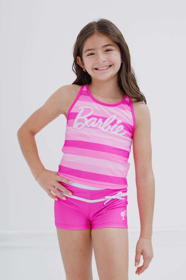 2-Piece Swimwear Tankini and Shorts Set, Alternate, color, Pink Stripe