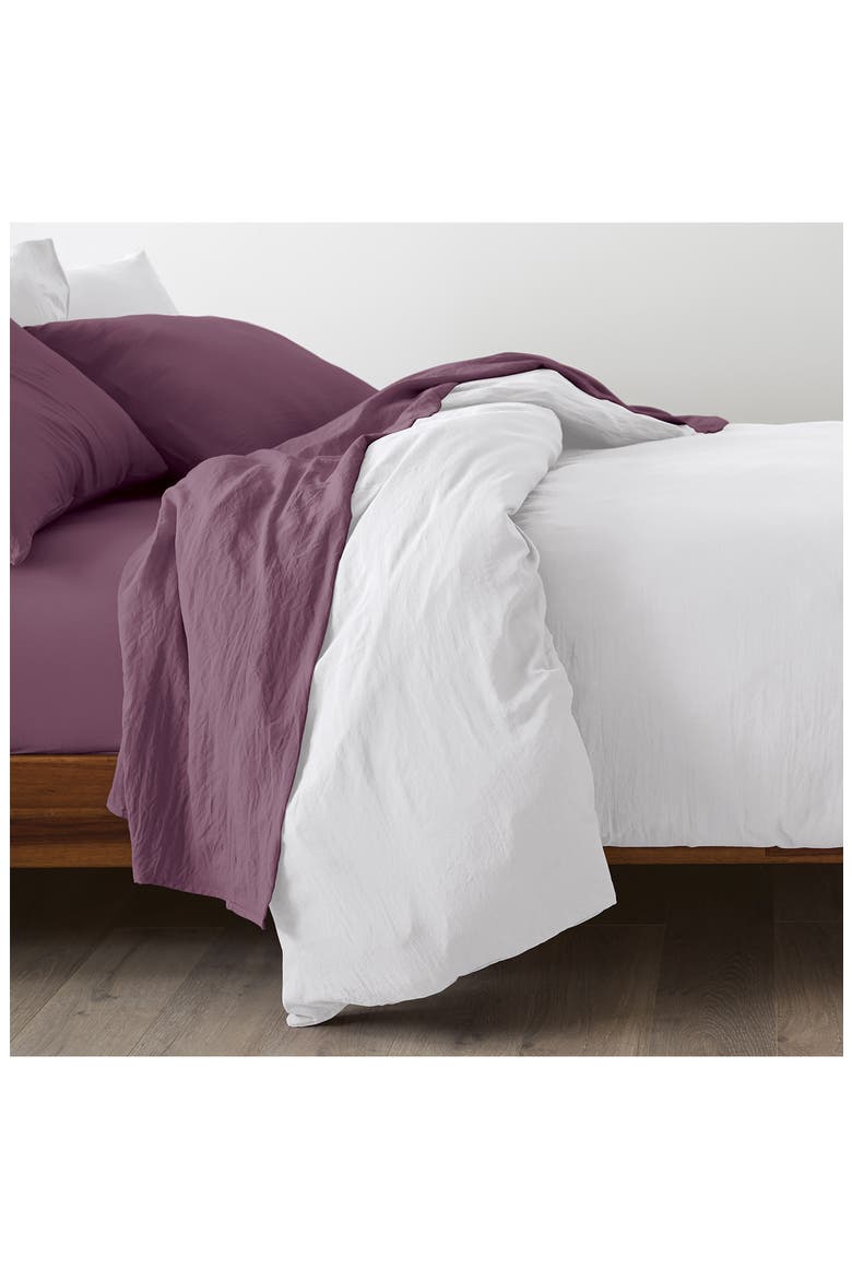 Ella Jayne Brushed Microfiber 4-Piece Sheet Set, Alternate, color, EGGPLANT