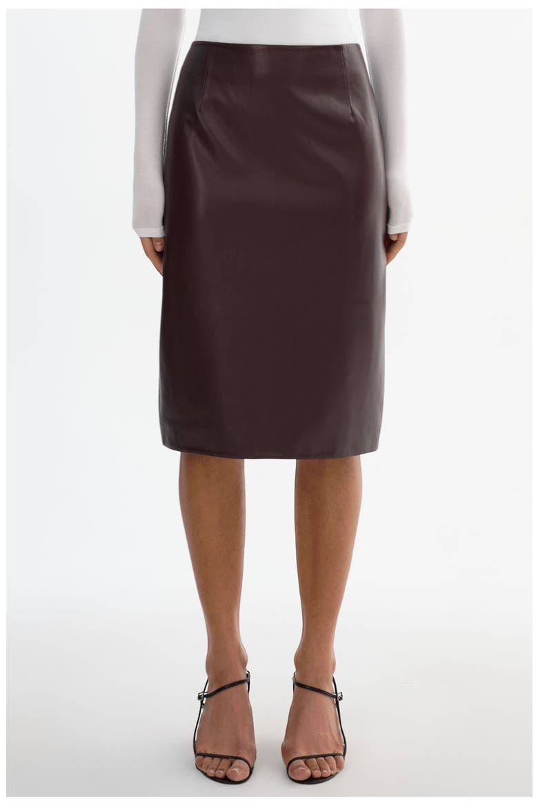 LUCIANA | Faux Leather Pencil Skirt, Main, color, Vamp