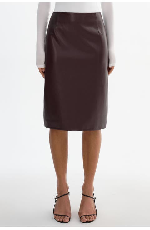 LUCIANA | Faux Leather Pencil Skirt
