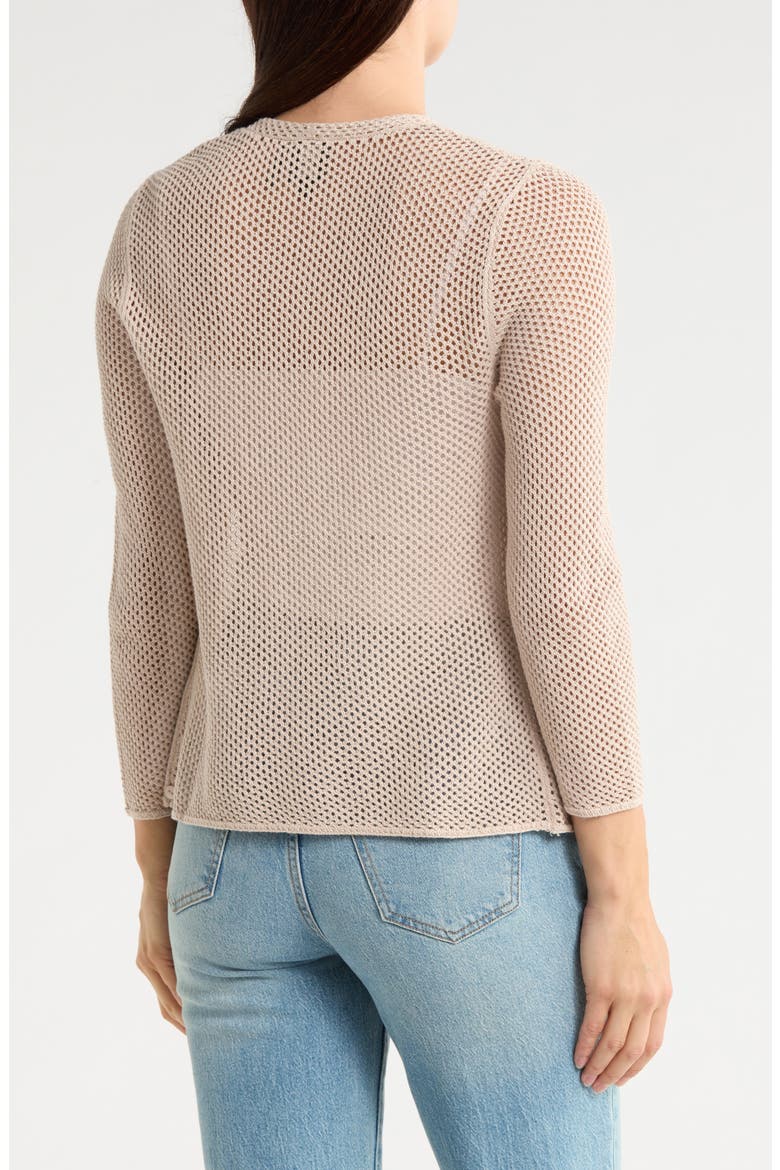 Open Stitch 4-Way Cotton Blend Cardigan, Alternate, color, CHAMOIS