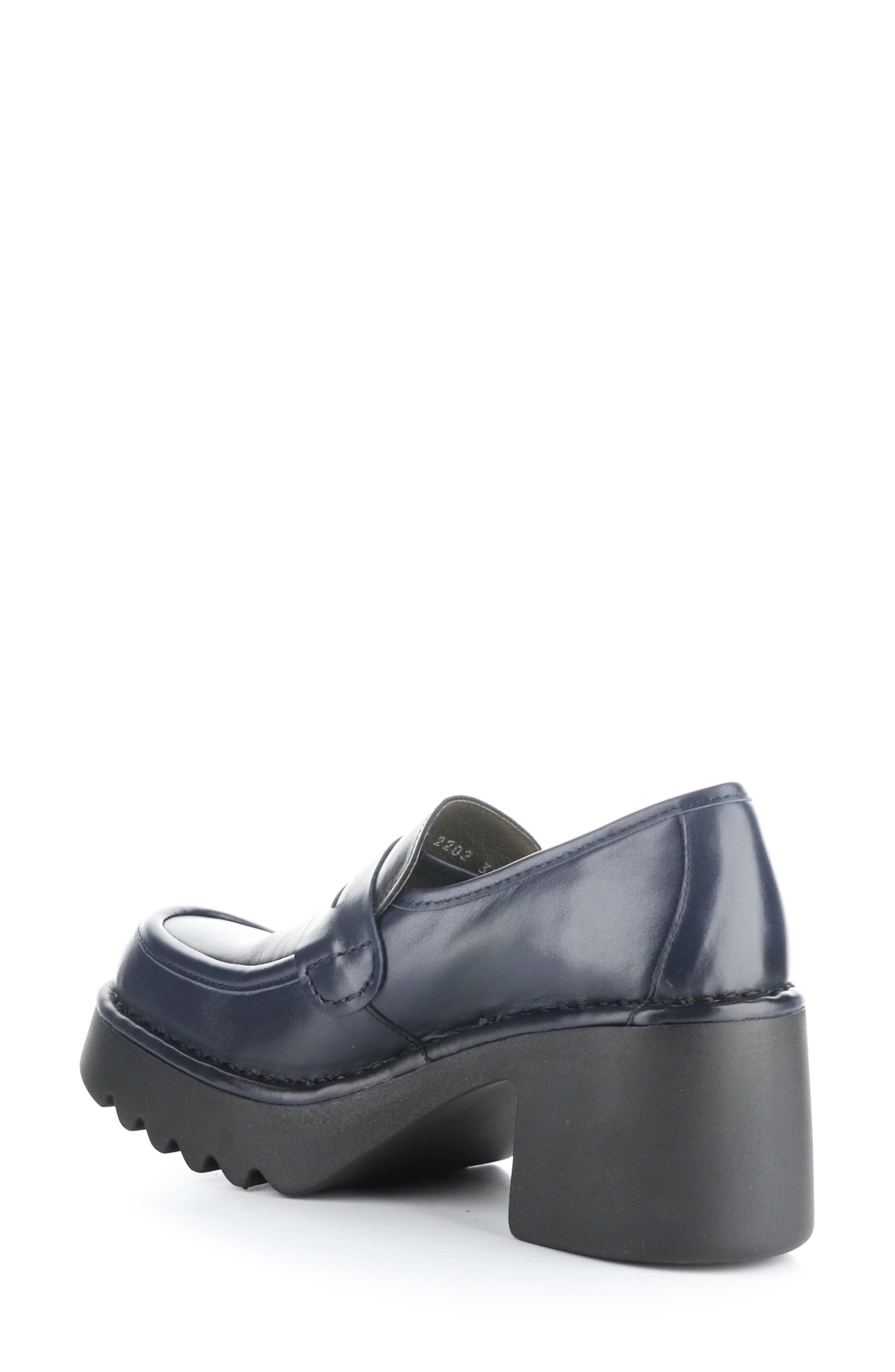 Muly Platform Penny Loafer, Alternate, color, 003 NAVY BLACK