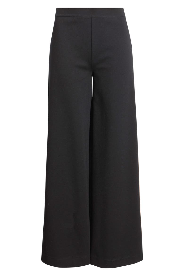 Ponte High Waist Wide Leg Pants, Alternate, color, BLACK