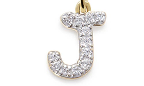 Monica Vinader Lab Created Diamond Initial Pendant Necklace In 14kt Solid Gold - J