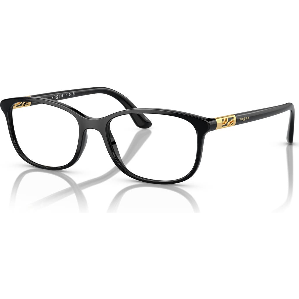 Vogue Eyewear 53mm Rectangle Optical Glasses In Black