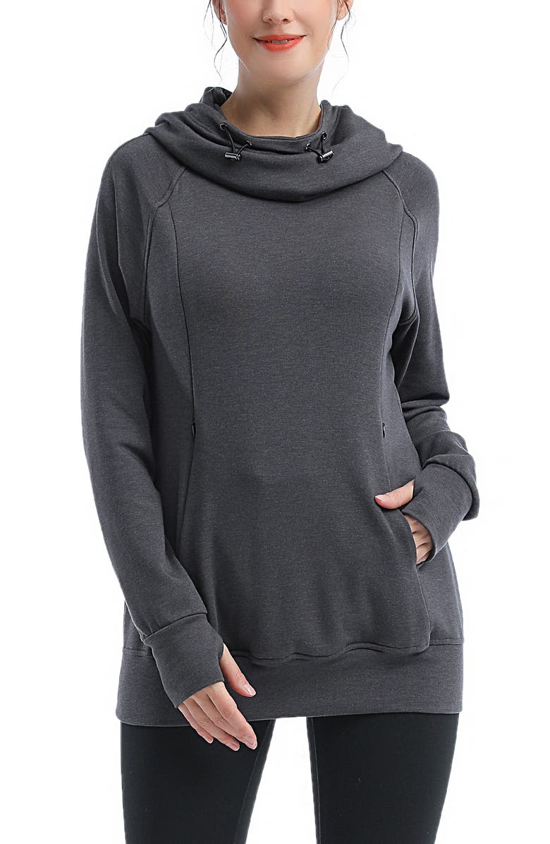 Kimi and Kai Posie Active Maternity/Nursing Hoodie, Main, color, 